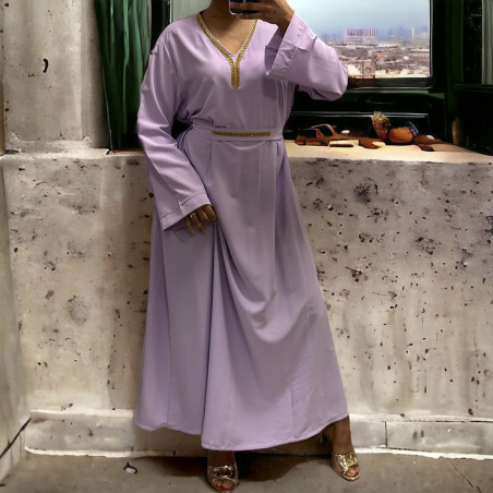 Abaya Rania lilas  - 4