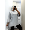 Sweat over size en coton gris  - 2