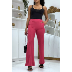 Pantalon patte d'éléphant rose fushia - 3