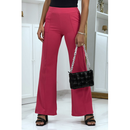 Pantalon patte d'éléphant rose fushia - 4