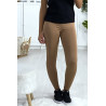 Leggings uni basique couleur camel - 2