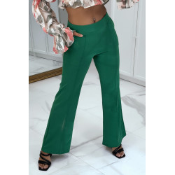 Pantalon patte d'éléphant vert - 1