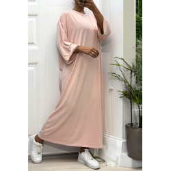 Longue robe over size en coton rose très épais - 7