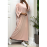 Longue robe over size en coton rose très épais - 7