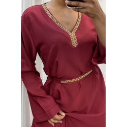 Abaya Rania bordeaux  - 1