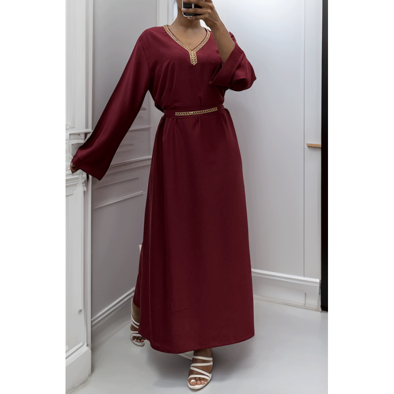 Abaya Rania bordeaux  - 3