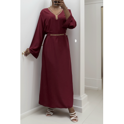 Abaya Rania bordeaux  - 4