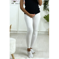 Leggings uni basique couleur blanche - 2