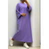 Longue robe over size en coton lilas très épais - 7