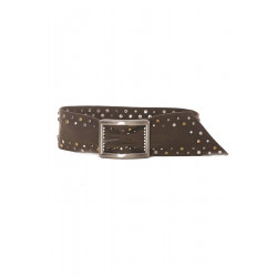 Ceinture marron cloutée doré et argenté - SG - 0551 - 1