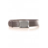 Ceinture gris foncé avec boucle carrée effet miroir. Accessoire LDF0058 - 3