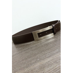 Ceinture noir avec boucle rectangulaire argenté - 1