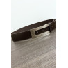 Ceinture noir avec boucle rectangulaire argenté - 1