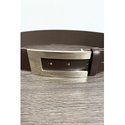 Ceinture noir avec boucle rectangulaire argenté - 2