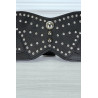 Ceinture noire large forme asymétrique et cloutée - 5