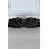 Ceinture noire large forme asymétrique et cloutée - 8