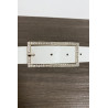 Ceinture blanche en simili avec boucle rectangulaire ornée de strass - 2