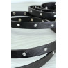 Ceinture noire fine très longue de 2 mètres à strass - 1