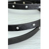 Ceinture noire fine très longue de 2 mètres à strass - 2