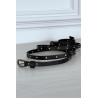 Ceinture noire fine très longue de 2 mètres à strass - 3