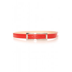 Ceinture Rouge avec boucle rectangulaire argentée. Accessoire 9001 - 1