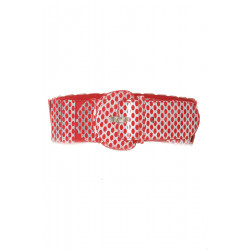 Ceinture élastique rouge avec imprimé - BG - P045 - 1