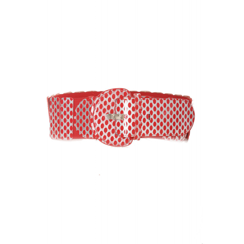 Ceinture élastique rouge avec imprimé - BG - P045 - 1