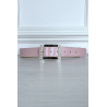 Ceinture simili rose avec boucle rectangle à strass - 1