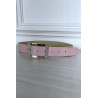 Ceinture simili rose avec boucle rectangle à strass - 3