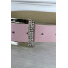 Ceinture simili rose avec boucle rectangle à strass - 4