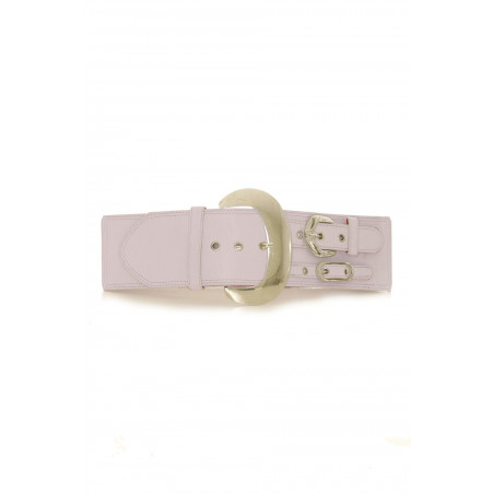 Ceinture élastique lila avec décoration sur le côté effet double ceinture - SG - 0306 - 1