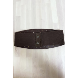 Grosse ceinture de taille en suédine choco avec élastique au dos - 3