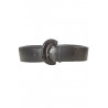 Ceinture noir style matelassé avec boucle ovale brillante. BG-0101 - 1