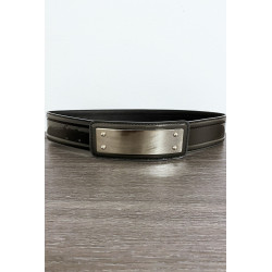 Ceinture noir avec longue boucle rectangulaire - 1