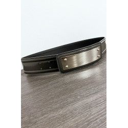 Ceinture noir avec longue boucle rectangulaire - 2