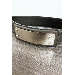 Ceinture noir avec longue boucle rectangulaire - 3