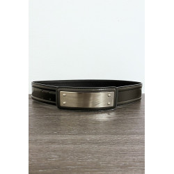 Ceinture noir avec longue boucle rectangulaire - 5