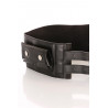 Ceinture noire large, double boucle et pochettes accessoires. D7235 - 2