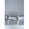 Ceinture femme en blanche avec boucle réctangle ornée de strass - 2