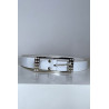 Ceinture femme en blanche avec boucle réctangle ornée de strass - 3