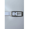 Ceinture femme en blanche avec boucle réctangle ornée de strass - 4