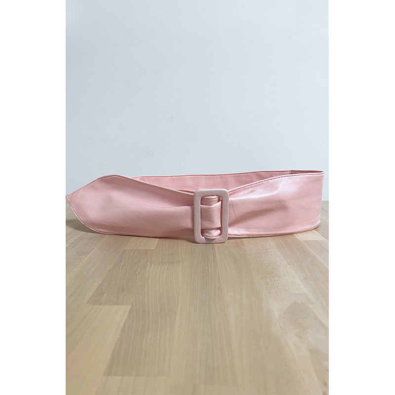 Ceinture rose avec boucle rectangle - 1
