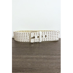 Grosse ceinture beige avec strass doré - 1