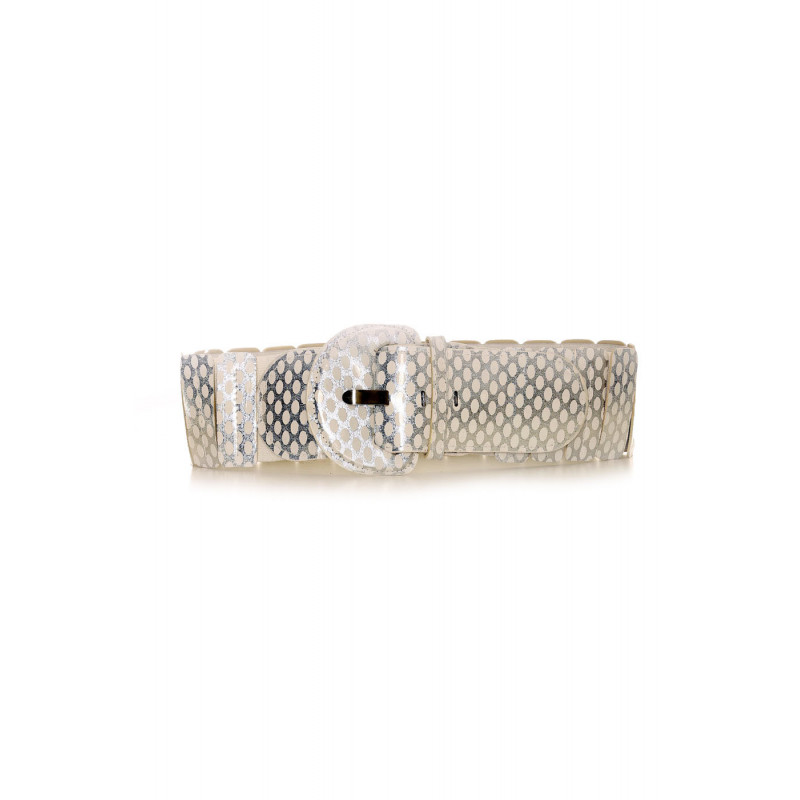 Ceinture élastique Blanche et argentée - BG - P045 - 1