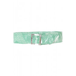 Ceinture verte égère à motif étoiles et boucle rectangle. étoiles - 1