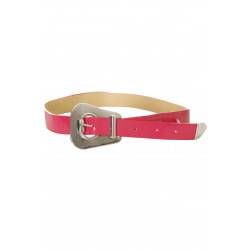 Ceinture fine fuchsia, boucle fantaisie. 56-0255 - 1