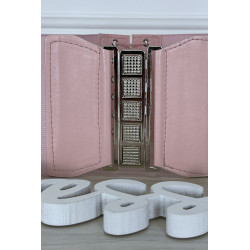 Ceinture de taille rose avec lacet au dos - 4