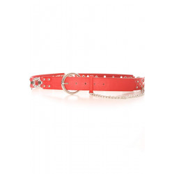 Ceinture Rouge effet troué avec des strass. Accessoire BG-P016 - 1