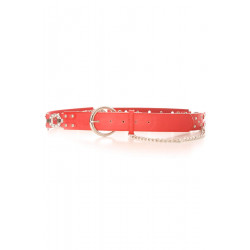 Ceinture Rouge effet troué avec des strass. Accessoire BG-P016 - 2