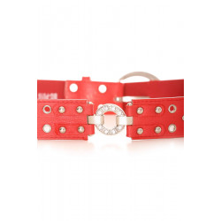 Ceinture Rouge effet troué avec des strass. Accessoire BG-P016 - 5